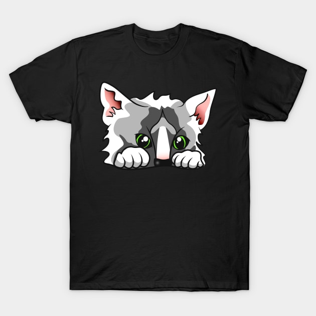 Cute Cat Lurking Funny Kitten T-Shirt by Foxxy Merch